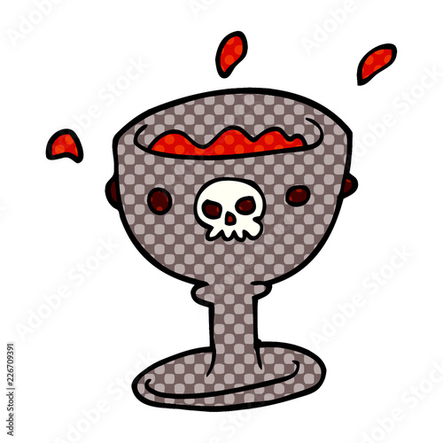spooky cartoon doodle goblet of blood