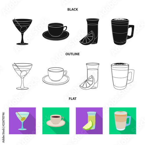 Vector design of drink and bar symbol. Collection of drink and party stock vector illustration.