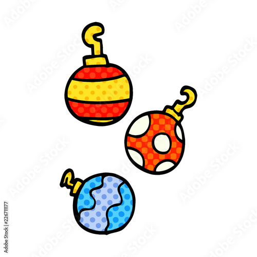 cartoon doodle xmas baubles