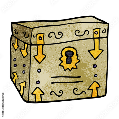 cartoon doodle treasure chest