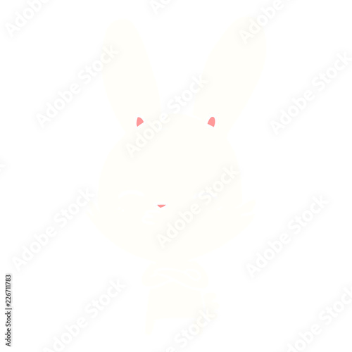 curious bunny flat color style cartoon