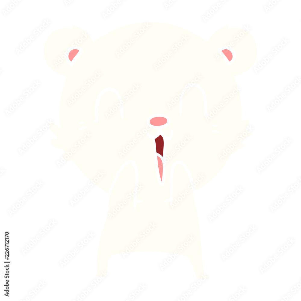 happy flat color style cartoon polar bear happy flat color style cartoon polar bear