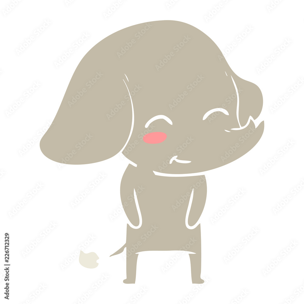 cute flat color style cartoon elephant cute flat color style cartoon elephant