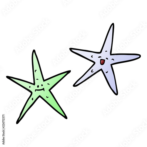cartoon doodle star fish