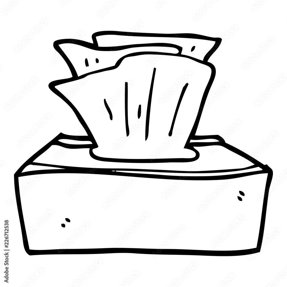 line drawing cartoon box of tissues Stock Vector Adobe Stock