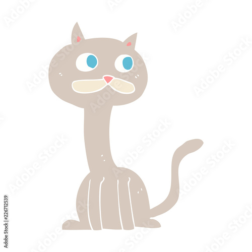 Fototapeta Naklejka Na Ścianę i Meble -  flat color illustration of a cartoon cat