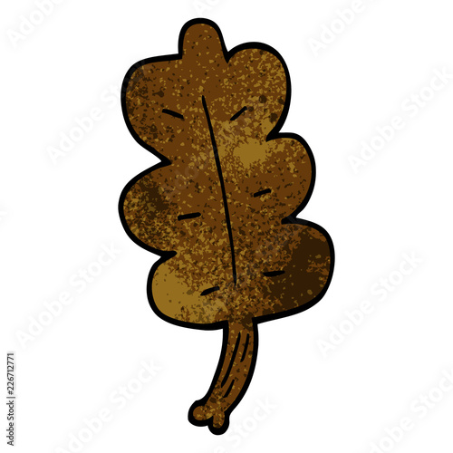 cartoon doodle autumnal leaf