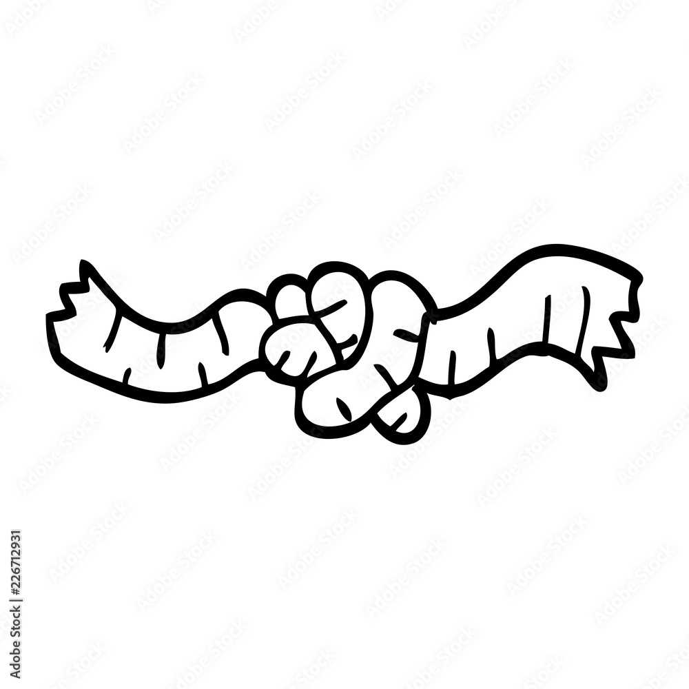 line drawing cartoon rope knot Stock Vector