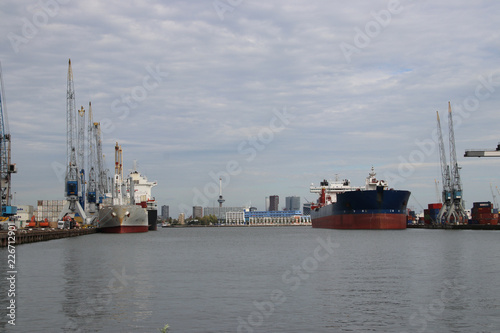 Ships in the waalhaven harbor in Rotterdam the Netherlands. photo