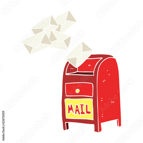 flat color illustration of a cartoon mail box