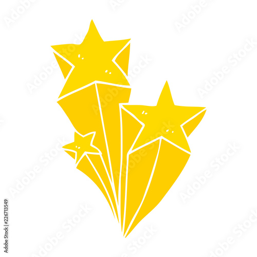 flat color style cartoon shooting stars