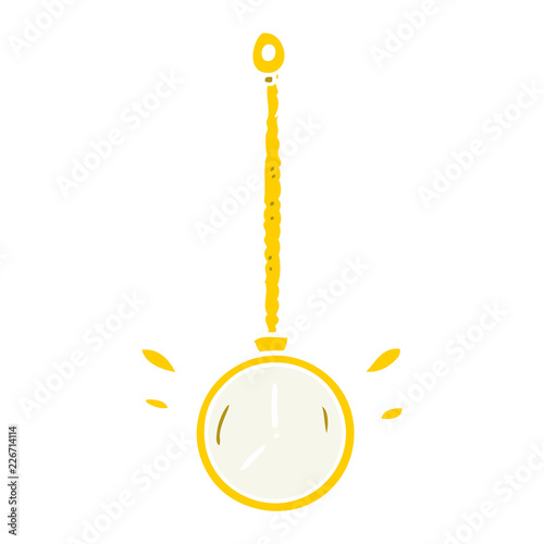 flat color style cartoon swinging gold hypnotist watch