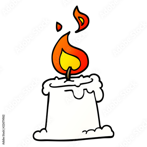 cartoon doodle candle burning