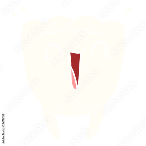 flat color style cartoon happy tooth