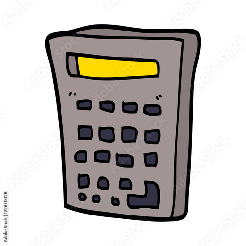 cartoon doodle electronic calculator