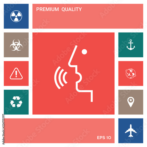 Voice control, person talking - icon