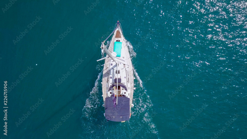 Sailing Yacht at The Mediterranean Sea - Aerial image