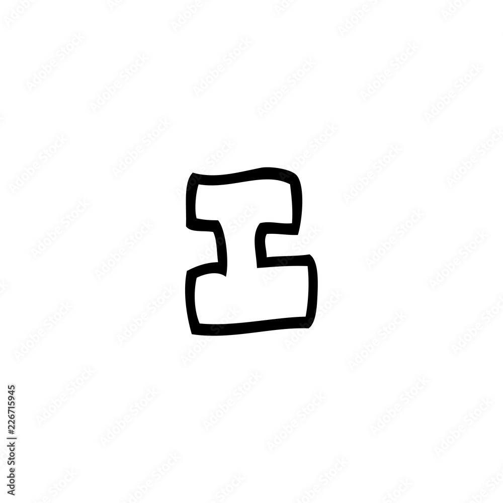 line drawing cartoon letter i line drawing cartoon letter i