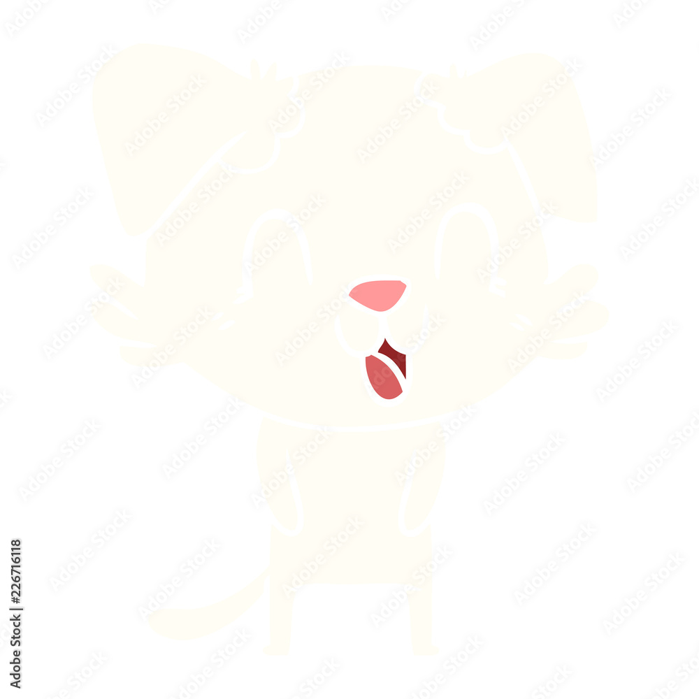 laughing flat color style cartoon dog laughing flat color style cartoon dog