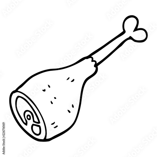 line drawing cartoon well cooked meat