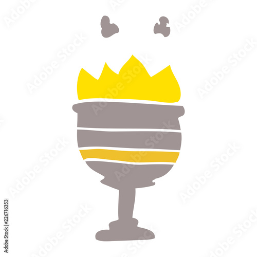 cartoon doodle flaming goblet