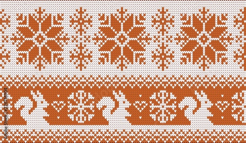 Vector white nordic christmas ornament squirrel