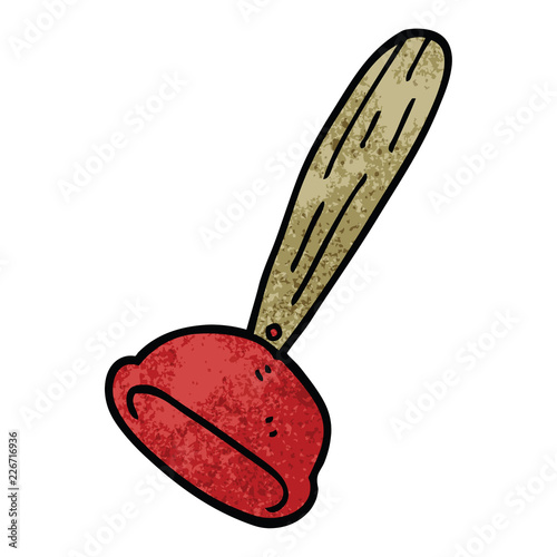 cartoon doodle toilet plunger