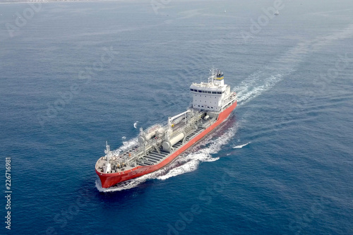 Oil/Chemical tanker at sea - Aerial image