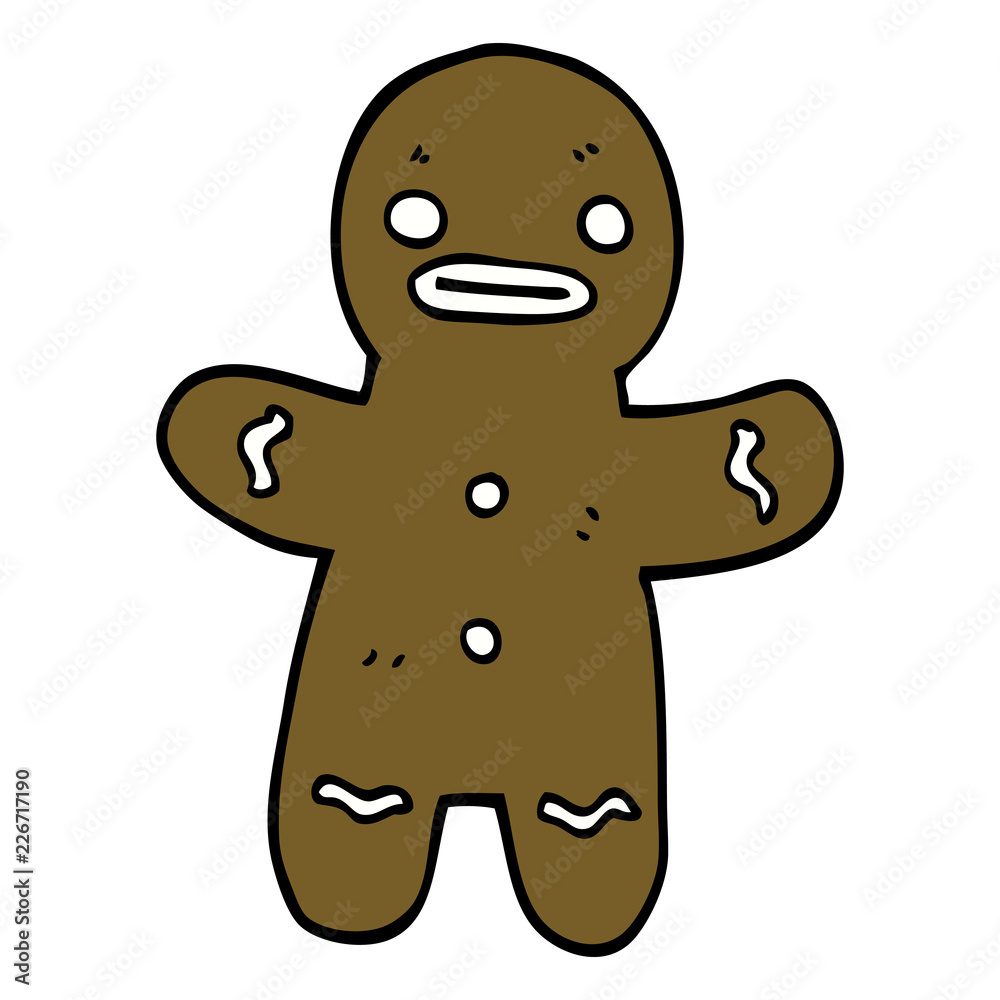 Obraz premium cartoon doodle gingerbread man