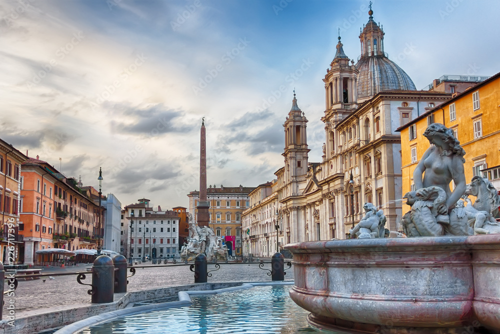 The Fountain of Neptune by Giacomo della Porta, Sant'Agnese in Agone in Piazza Navona, Rome
