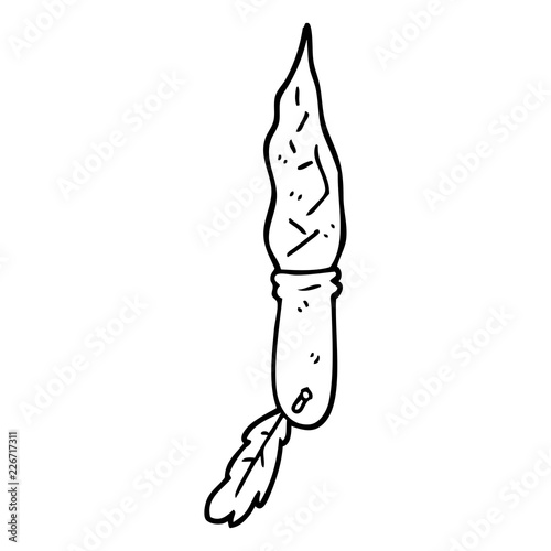 line drawing cartoon of a primitive stone dagger