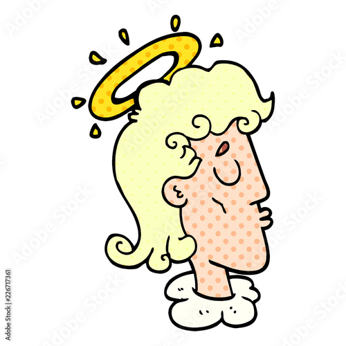 Εκτύπωση καμβά cartoon doodle angel face