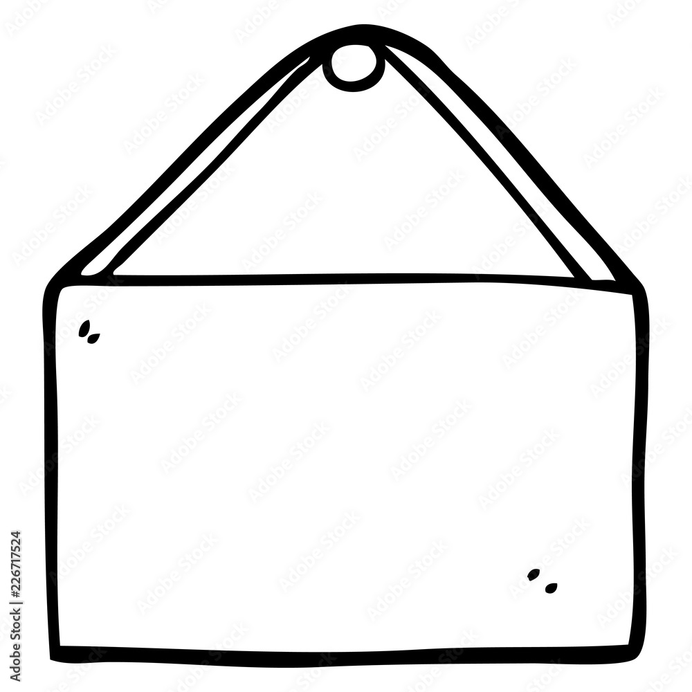 line drawing cartoon blank sign Stock Vector Adobe Stock