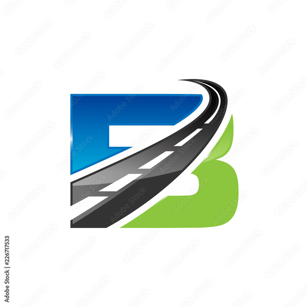 B letter road construction creative symbol layout. Paving logo design ...