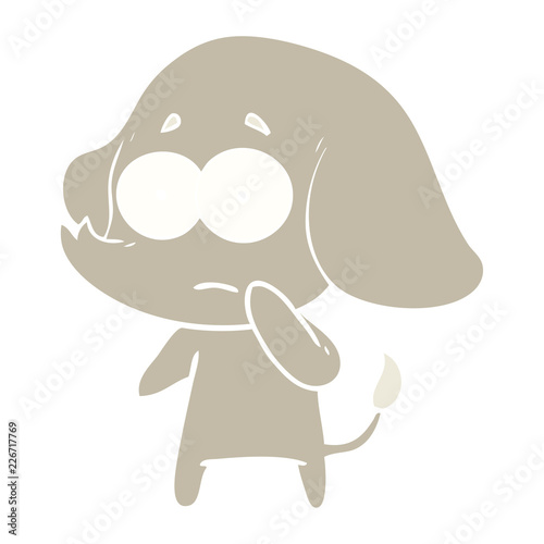 flat color style cartoon unsure elephant