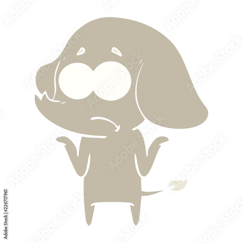 flat color style cartoon unsure elephant