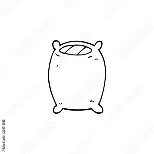 line drawing cartoon comfy pillow