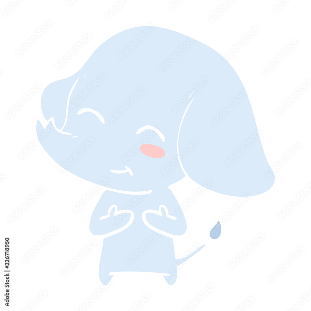 cute flat color style cartoon elephant cute flat color style cartoon elephant