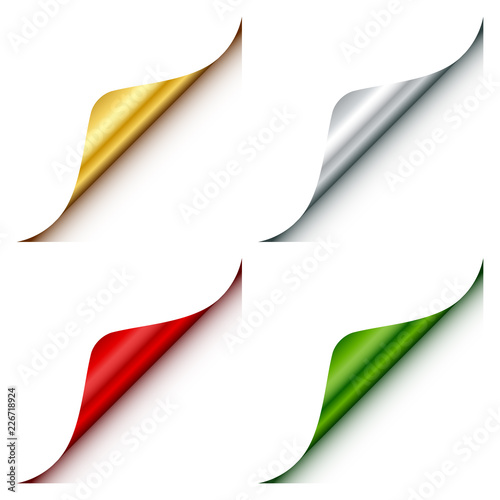 Christmas Set Of 4 Web Corners Metallic Rounded