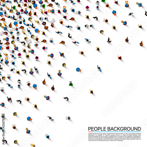 A crowd of people on a white background, Business cover. Vector illustration