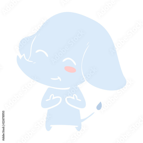 cute flat color style cartoon elephant