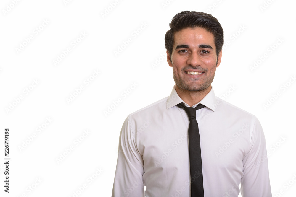 Young handsome Persian man against white background Young handsome Persian man against white background