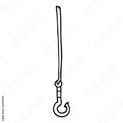 line drawing cartoon fish hook