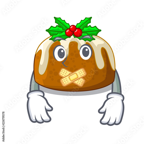 Silent christmas pudding isolated on the mascot