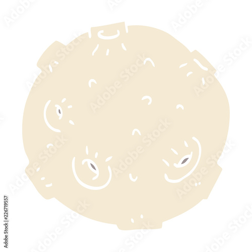 cartoon doodle moon with craters