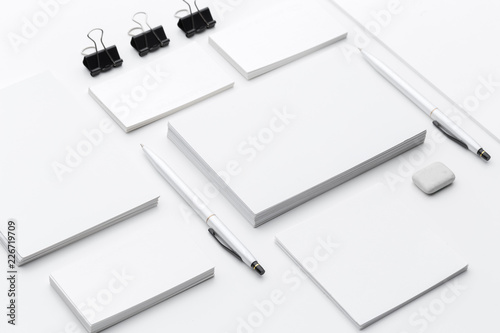Blank stationery/business  branding isolated on white background