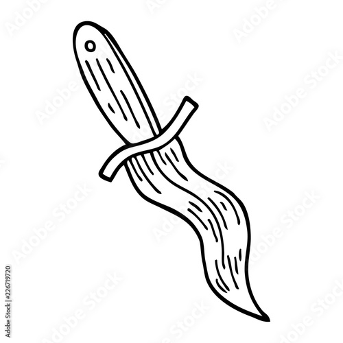 line drawing cartoon tattoo dagger symbol