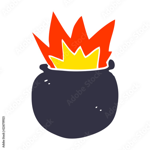 cartoon doodle exploding cauldron