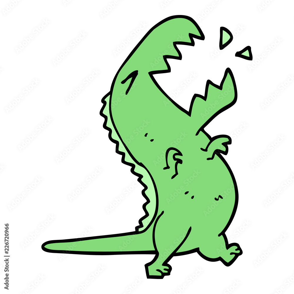 Obraz premium cartoon doodle roaring t rex