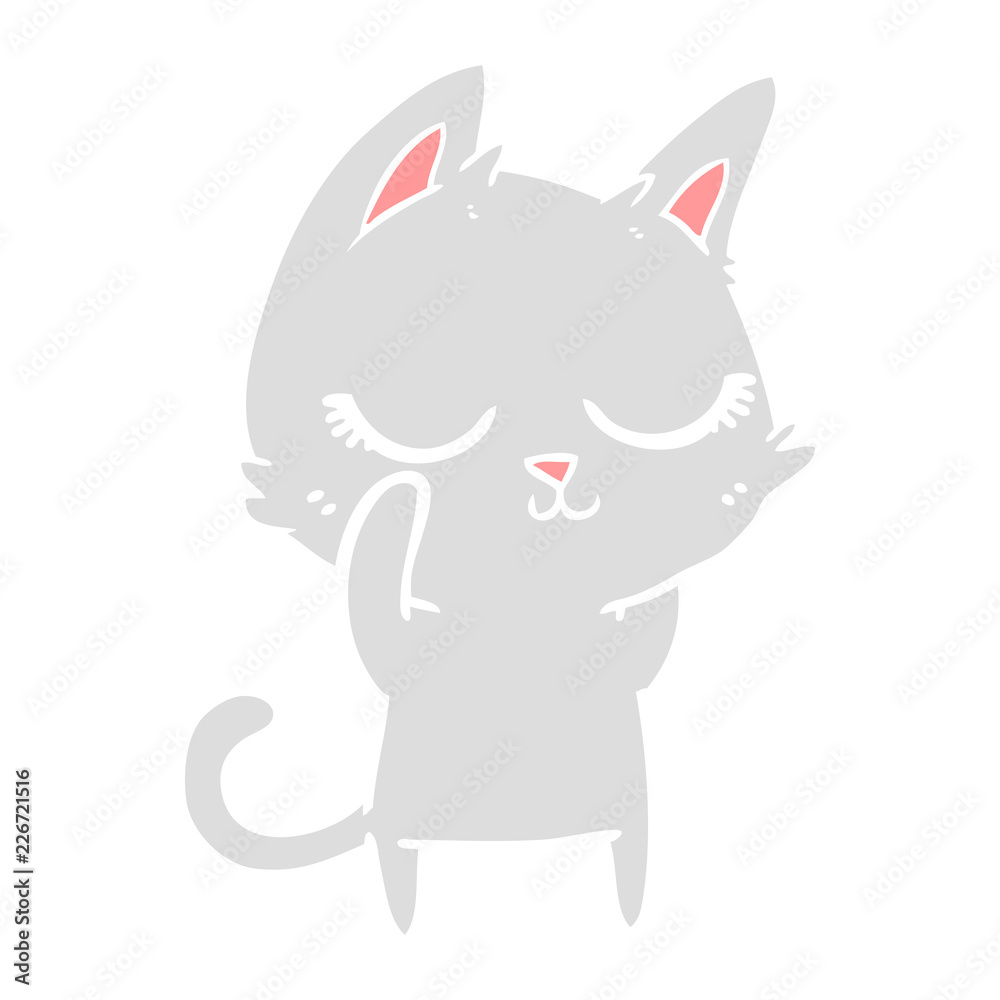 calm flat color style cartoon cat calm flat color style cartoon cat